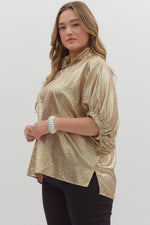 Load image into Gallery viewer, Gold Satin Oversized Top
