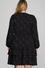 Load image into Gallery viewer, Floral Pattern Long Sleeve Dress
