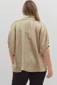 Gold Satin Oversized Top
