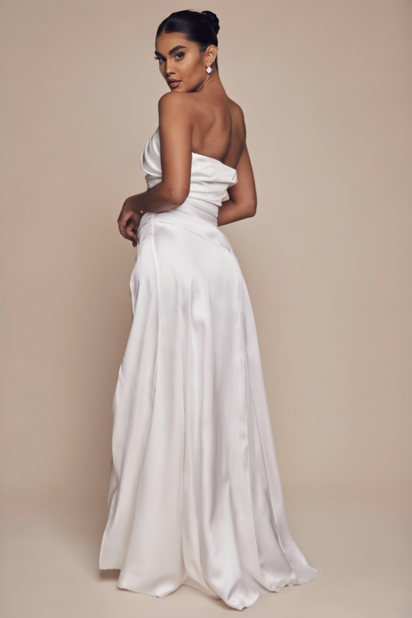 White Satin Dress