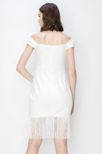 Load image into Gallery viewer, OFF SHOULDER FRNGES DRESS
