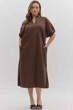 Load image into Gallery viewer, Solid Color Midi Dress
