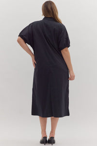 Solid Color Midi Dress