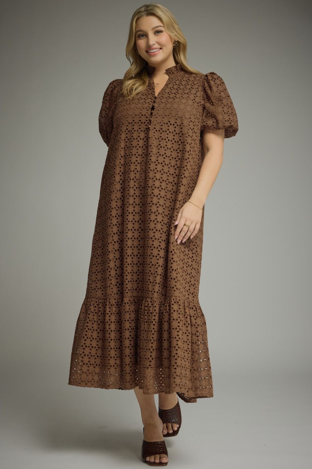 Eyelet Midi Dress