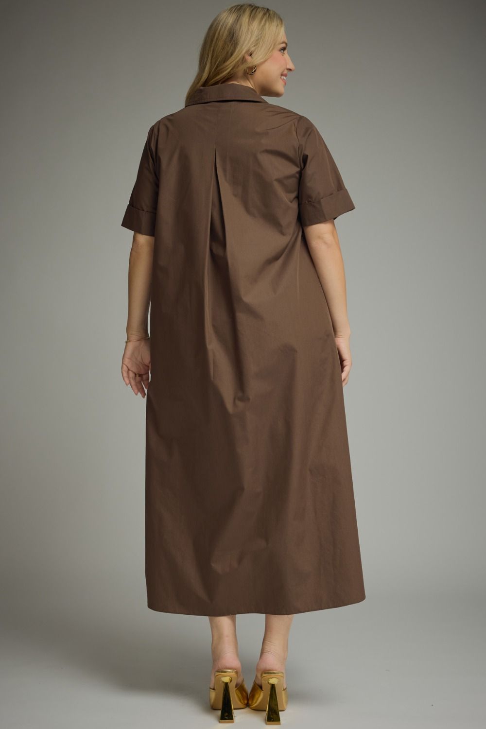 Button Details Midi Dress