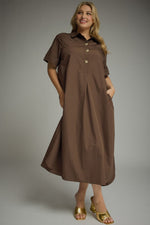 Load image into Gallery viewer, Button Details Midi Dress
