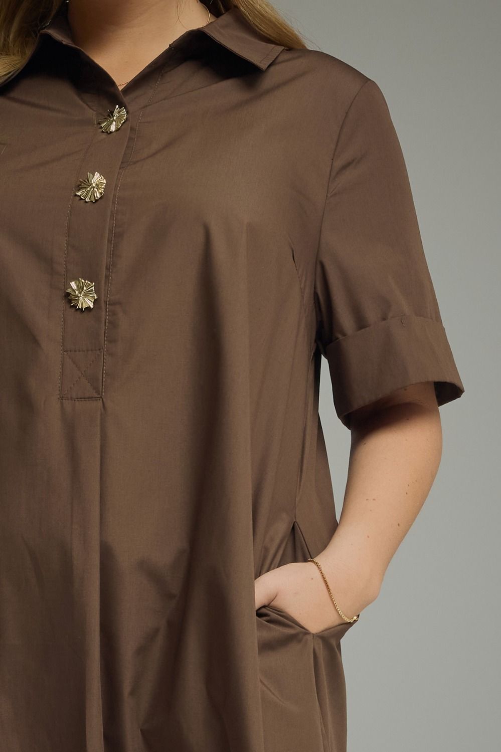 Button Details Midi Dress