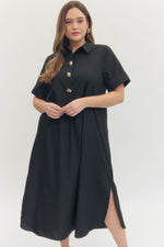 Load image into Gallery viewer, Button Details Midi Dress
