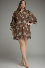 Brown Printed Dress