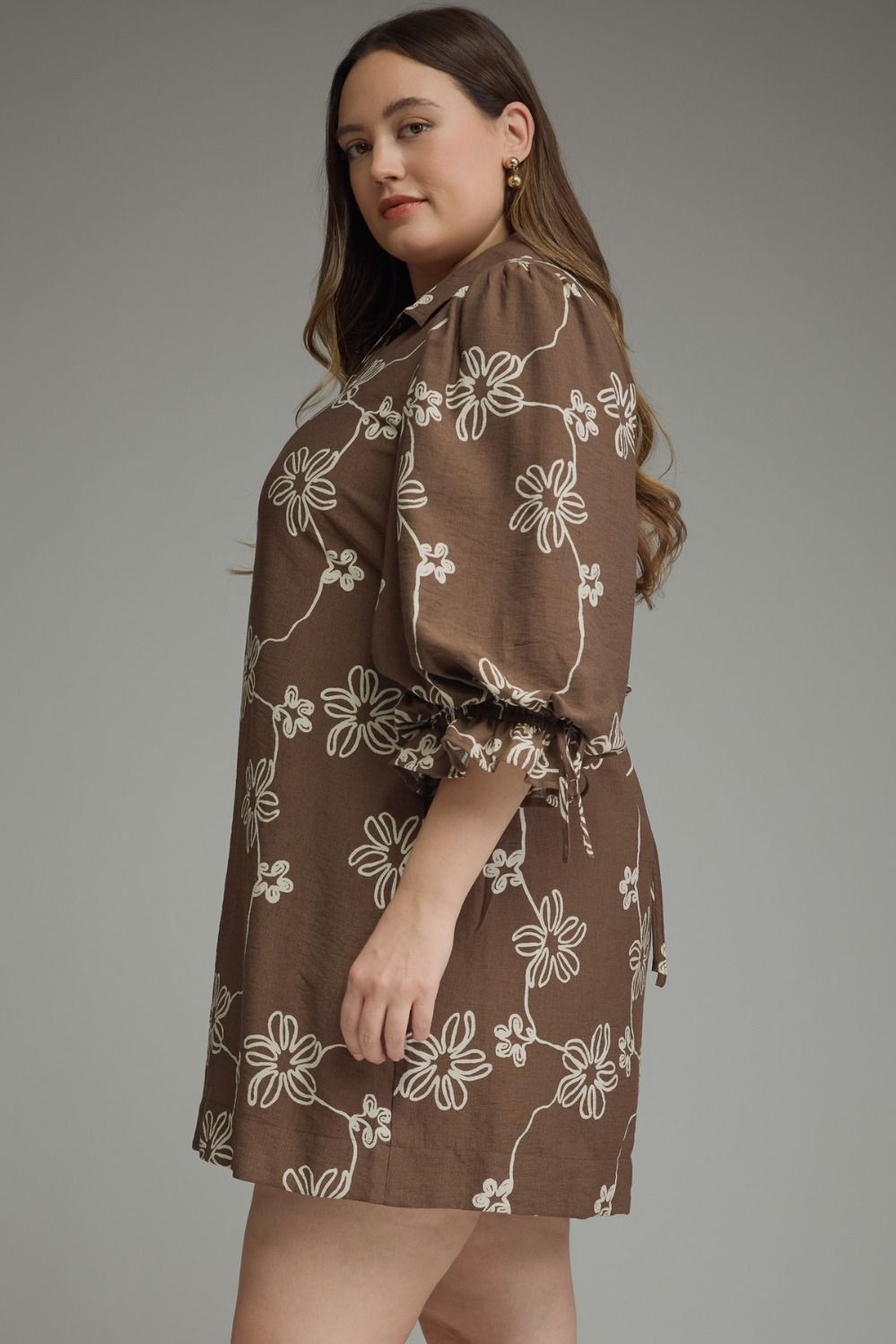 Brown Printed Dress