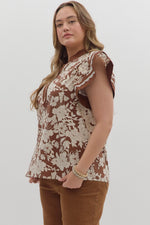 Load image into Gallery viewer, Brown Floral Printed Top
