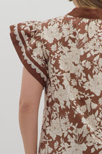 Load image into Gallery viewer, Brown Floral Printed Top
