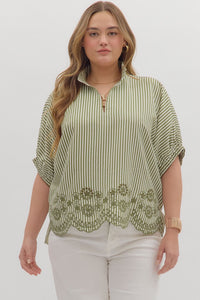 Sage Stripes Top