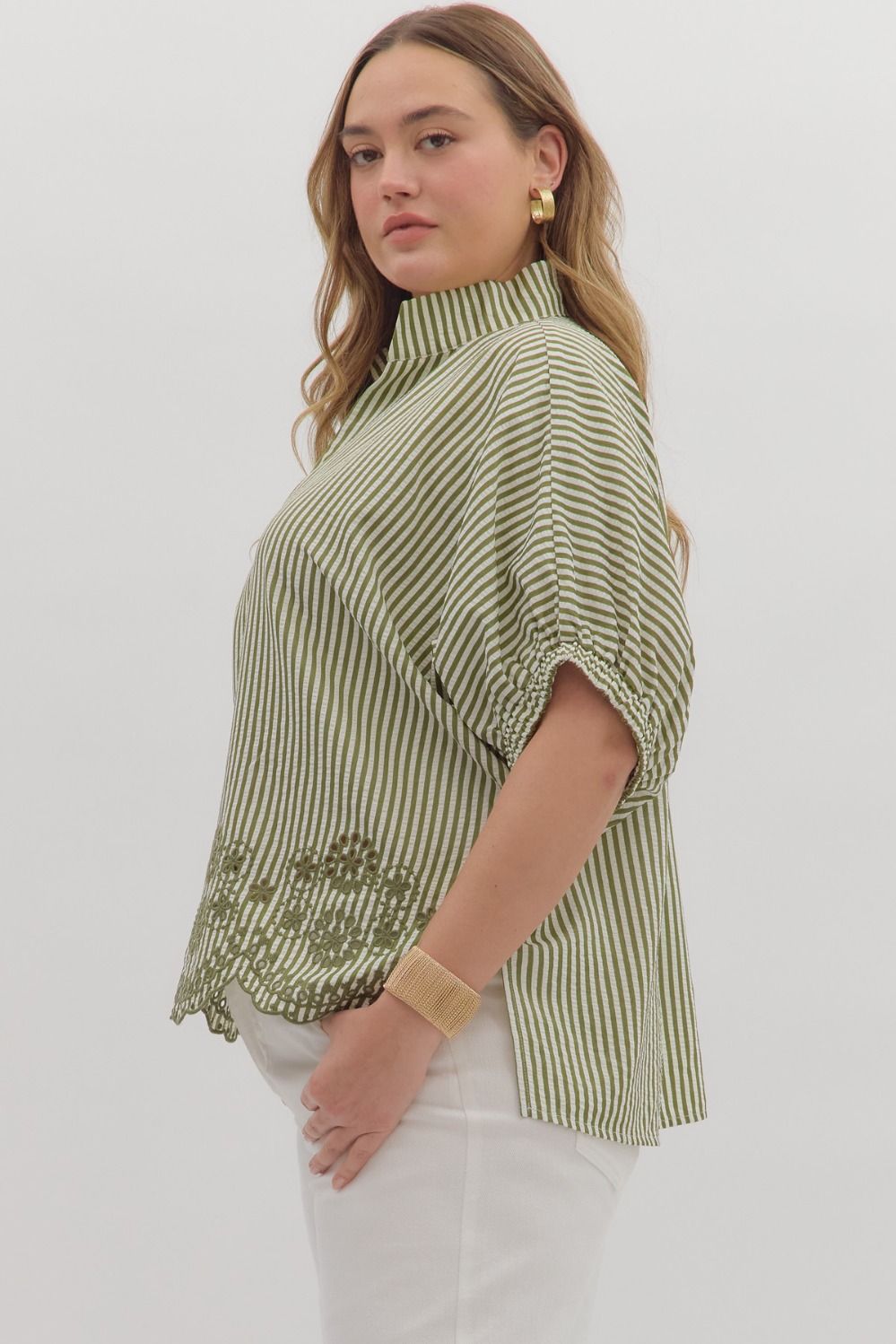 Sage Stripes Top