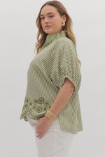 Load image into Gallery viewer, Sage Stripes Top

