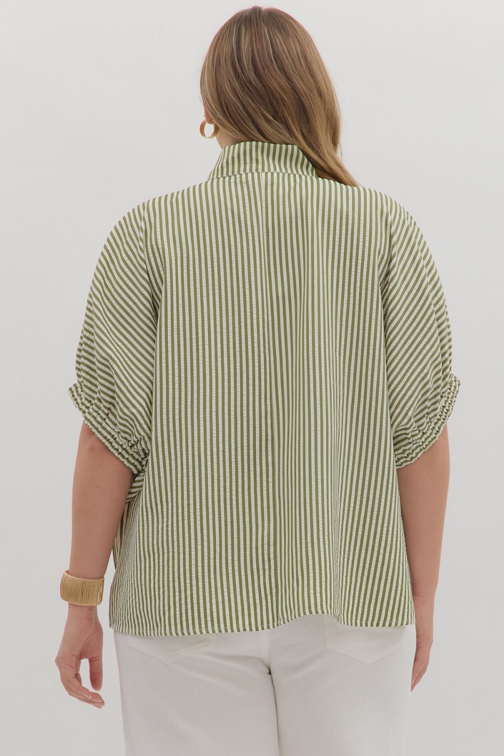 Sage Stripes Top