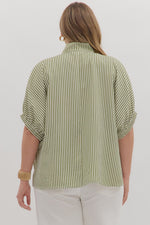 Load image into Gallery viewer, Sage Stripes Top
