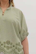 Load image into Gallery viewer, Sage Stripes Top
