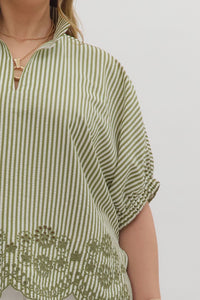 Sage Stripes Top