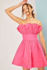 Load image into Gallery viewer, **SALE** SLEEVELESS TOP RUFFLE MINI DRESS
