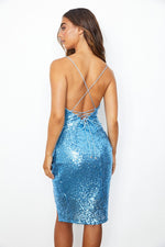 Load image into Gallery viewer, **SALE** Blue Sequins Dress
