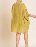 Load image into Gallery viewer, V-Neck Kaftan Dress with Smocked Front
