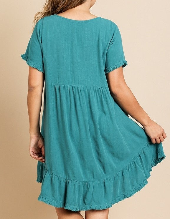 Short Sleeve Round Neck Dress