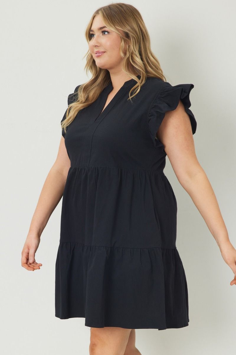Ruffle top tunic dress