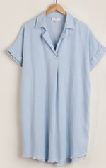 Load image into Gallery viewer, Light Denim Tunic Dress
